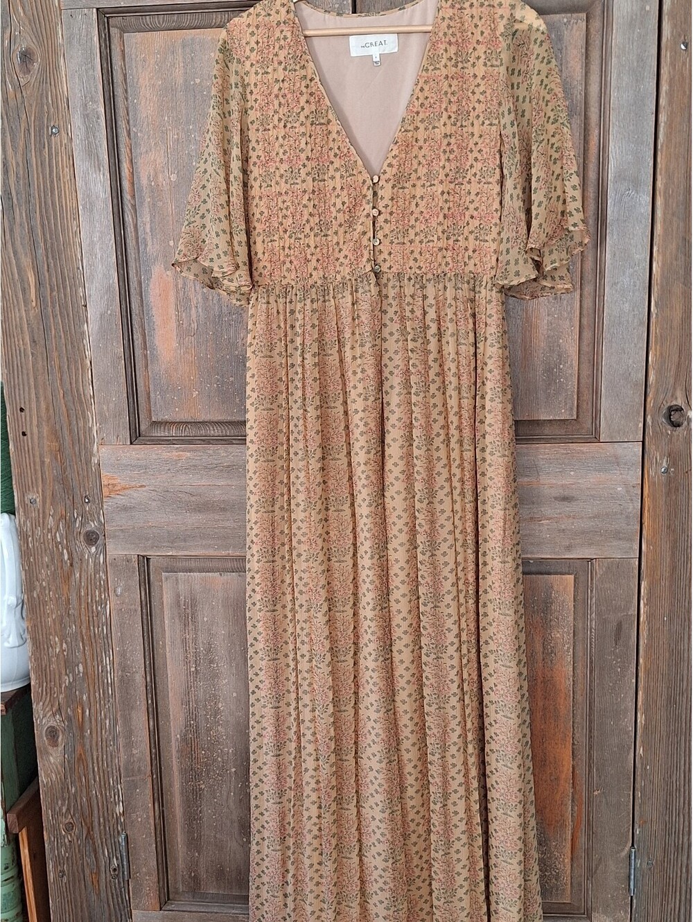 The Great., 100% silk dress, " manor floral print silk". XS/ S, Sz 0. See meas.